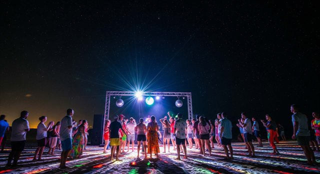 A vibrant beach party under the Kenyan sky at Paparemo Beach