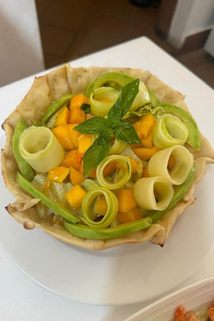 Freshly prepared pasta dish