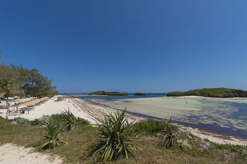 The bay and white sand beach at Papa Remo, Watamu